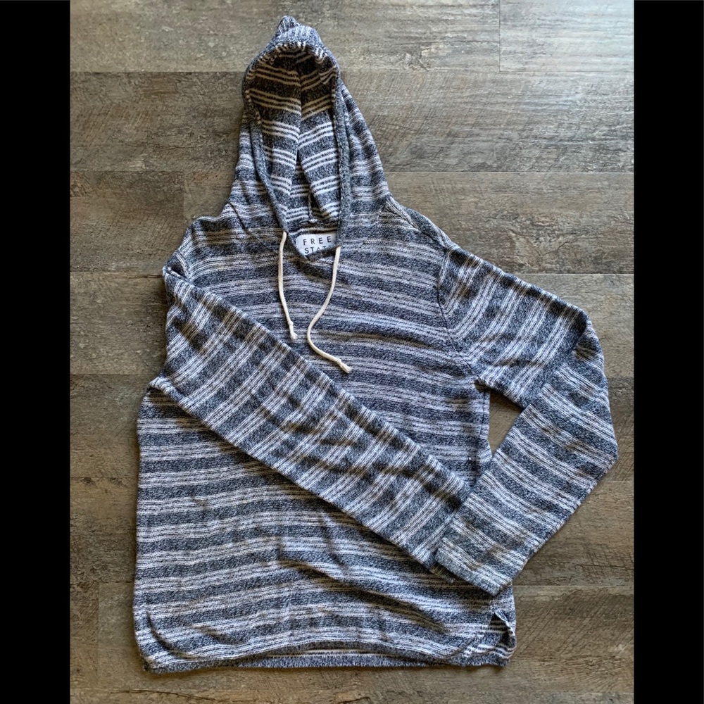 Striped sweater with hood